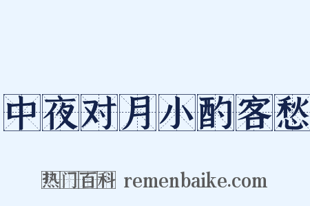 中夜对月小酌客愁是什么意思的图片